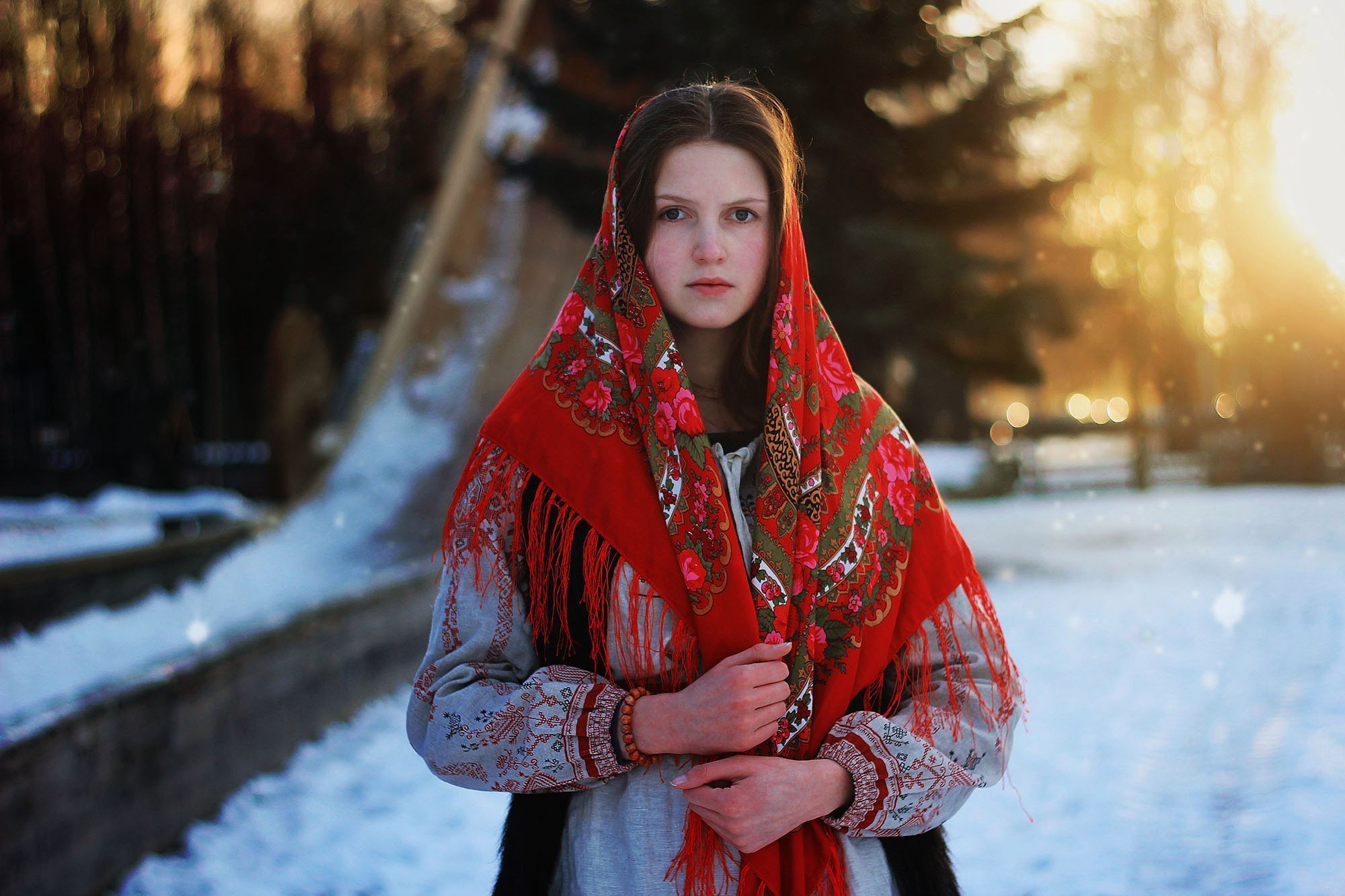Girls in Slavic costumes in Keretaro